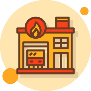 Bir ateş simgesinin vektör illüstrasyonu