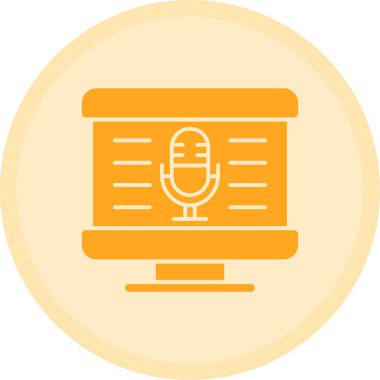 Mikrofon. Web simgesi basit illüstrasyon