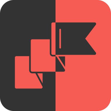 Bayrak vektör simgesi. biçim düz tasarım, siyah ve beyaz renktir.