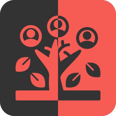 trend düz biçimli ağaç simgesi.