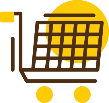 Alışveriş arabası. Basit resimleme