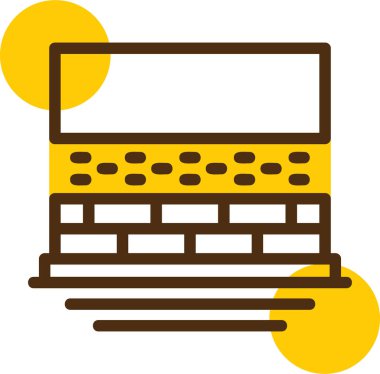 Ağ ve geliştirme renk ikonu vektörü. Web geliştirme ve kodlama işareti izole edilmiş sembol çizimi