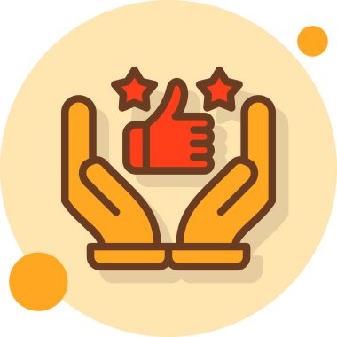 Baş parmaklar yukarı simgesi olan el. vektör illüstrasyonu