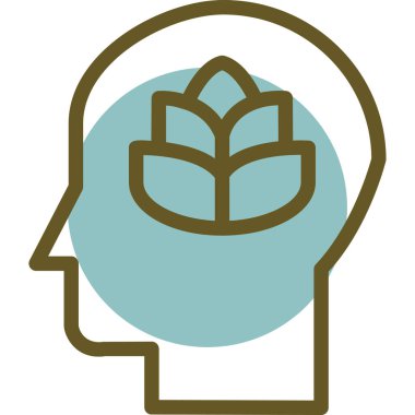 Beyin. Web simgesi basit illüstrasyon