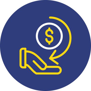 Dolar. Web simgesi basit illüstrasyon