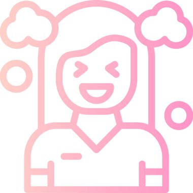 avatar yüz kız simgesi ana hatları biçiminde