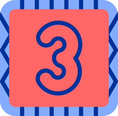 üç numaralı simge, vektör illüstrasyonu