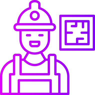 işçi simgesi, vektör illüstrasyonu