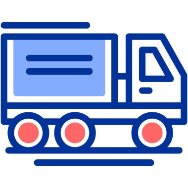 kamyon simgesi, basit illüstrasyon