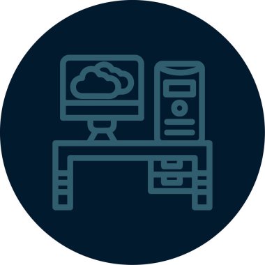 Bulut Veri Merkezi simgesi vektör illüstrasyonu