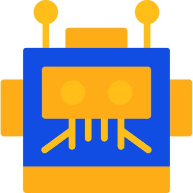 robot. Web simgesi basit illüstrasyon