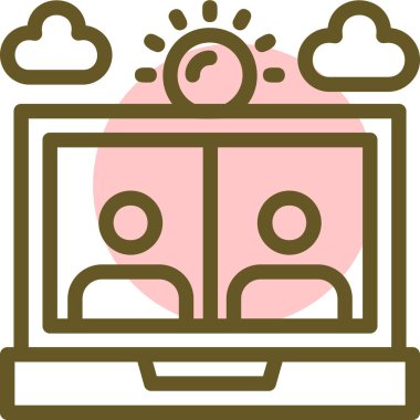 Bilgisayar. Web simgesi basit illüstrasyon