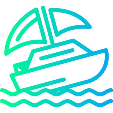 tekne simgesi modern basit vektör çizimi