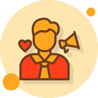 Mikrofonlu bir adamın vektör çizimi