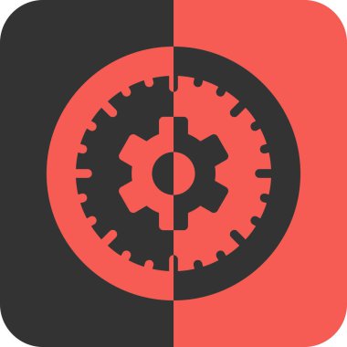 dişli vektör simgesi. Çizim biçimi siyah gölgeli düz renk sembolüdür..