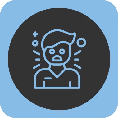 kızgın adam simgesi, vektör illüstrasyonu