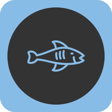 Balık düz simge vektör çizim
