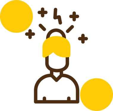 Maskeli ve sarı maske ikonlu bir adamın vektör çizimi