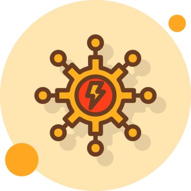 elektrik enerjisi simgesi doldurulmuş dış hat biçiminde