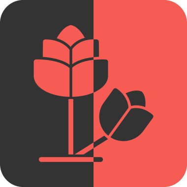 Bir çiçek simgesinin vektör illüstrasyonu