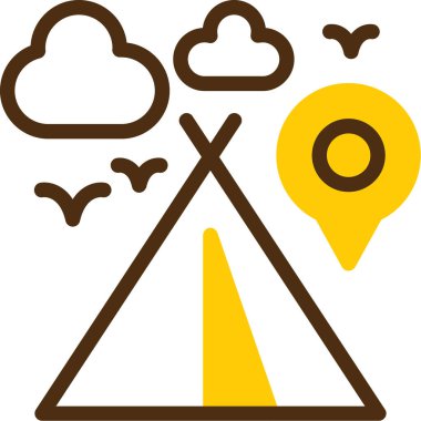 Bir karikatür kamp ikonunun vektör çizimi