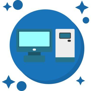 Bir bilgisayarın vektör illüstrasyonu