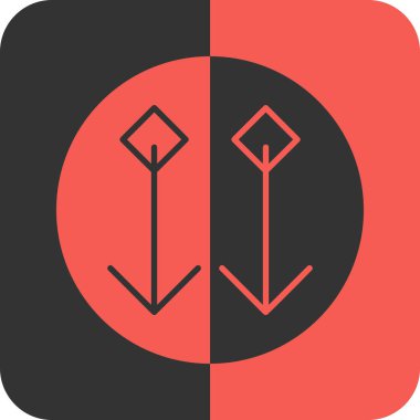 Beyaz arkaplanda iki yönlü vektör simgesi