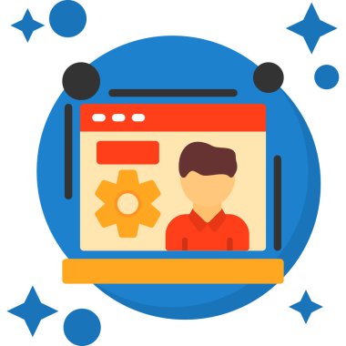 iş web simgesi, vektör illüstrasyonu