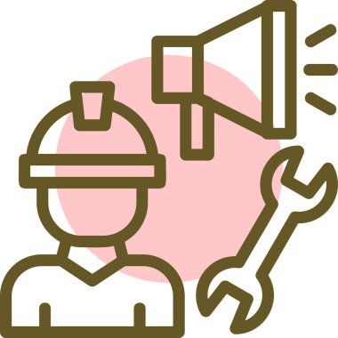 Megafonlu bir adamın vektör çizimi