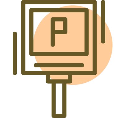 Park ediyor. Web simgesi basit illüstrasyon