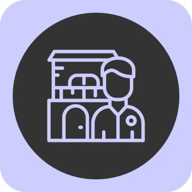 Bina. Web simgesi basit illüstrasyon