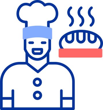 Şef yemek ikonu yapıyor.