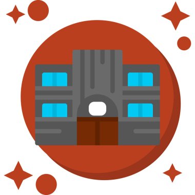 Beyaz zemin üzerinde kırmızı yıldız olan bir geminin vektör simgesi