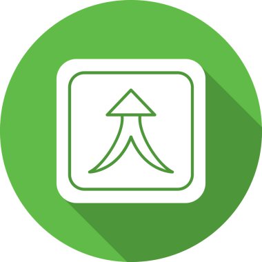 Japon bayrağının yeşil simgesinin vektör çizimi