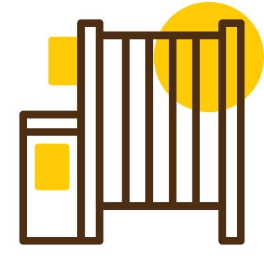 Ahşap çit simgesi. Ahşap çit vektör simgesi web için basit örnek