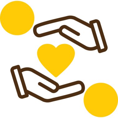 Kalbi olan bir elin vektör çizimi