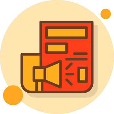 Web reklam renk ikonu vektör illüstrasyonu