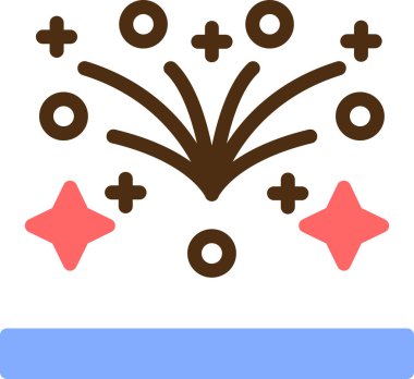 Havai fişek simgesi, vektör illüstrasyonu