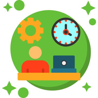 ofis çalışma simgesi vektörü