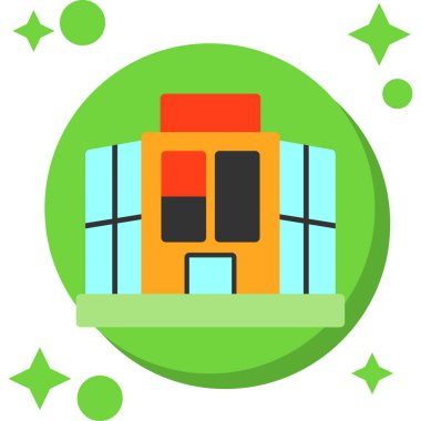 Bir bina simgesinin vektör illüstrasyonu