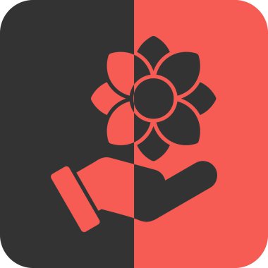 Soyut bir grupta çiçek simgesi izole edildi