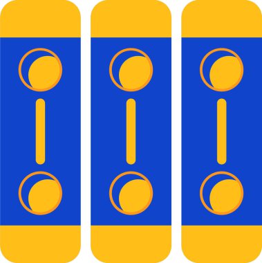 Sarı hapların mavi ikonunun vektör çizimi.