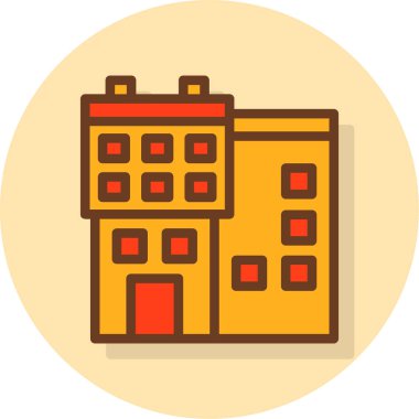 Bina. Web simgesi basit illüstrasyon