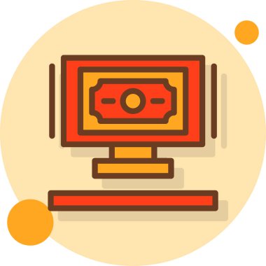Para ve bilgisayar. Web simgesi basit tasarım