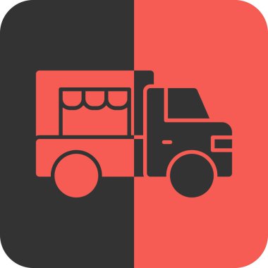 Beyaz arkaplanda kamyon simgesi izole edildi