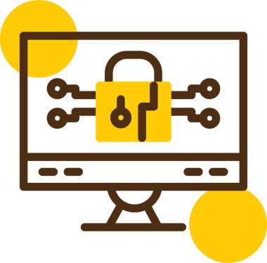 internet güvenlik vektör çizgisi simgesi