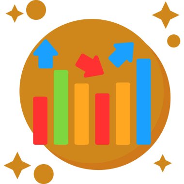 iş büyümesi grafiği simgesi düz stil