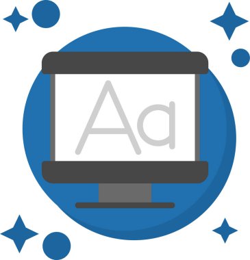 bir harf ile bilgisayar ekranı