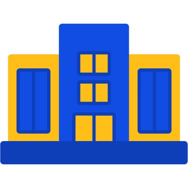 Bina. Web simgesi basit illüstrasyon