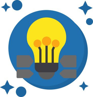 ampul fikir simgesi, vektör illüstrasyon